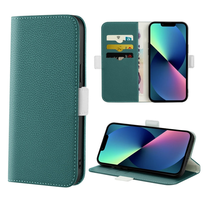 Estuche para teléfono de cuero con textura de lichi color caramelo