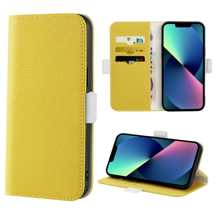 Estuche para teléfono de cuero con textura de lichi color caramelo