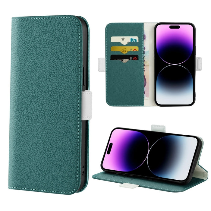 Estuche para teléfono de cuero con textura de lichi color caramelo