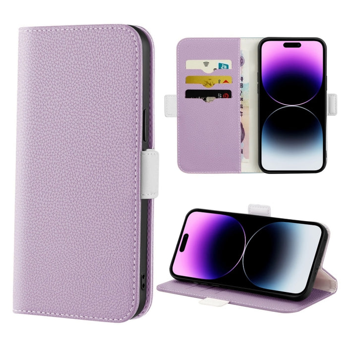 Estuche para teléfono de cuero con textura de lichi color caramelo