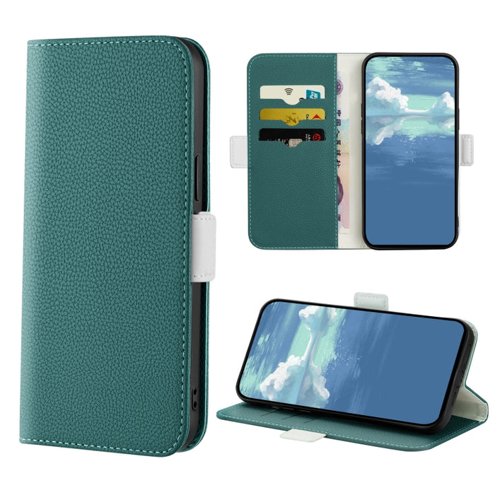 Estuche para teléfono de cuero con textura de lichi color caramelo