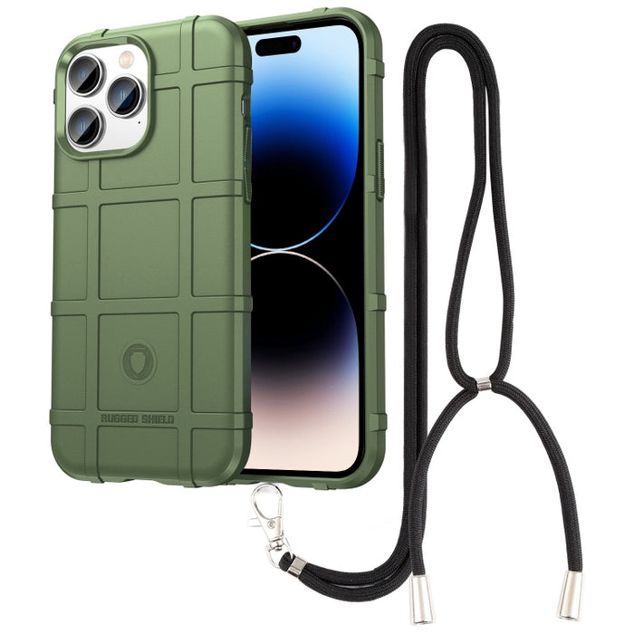 Estuche para teléfono de TPU con escudo resistente y cordón