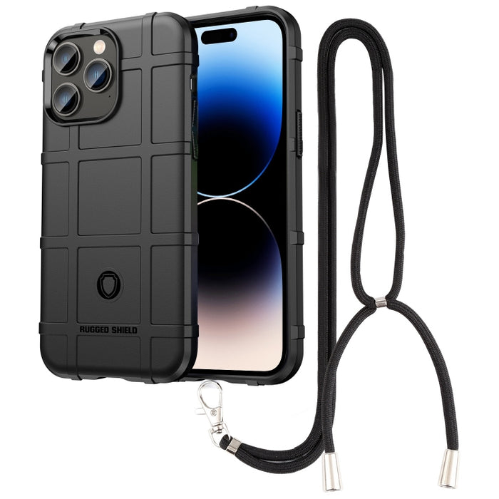 Estuche para teléfono de TPU con escudo resistente y cordón