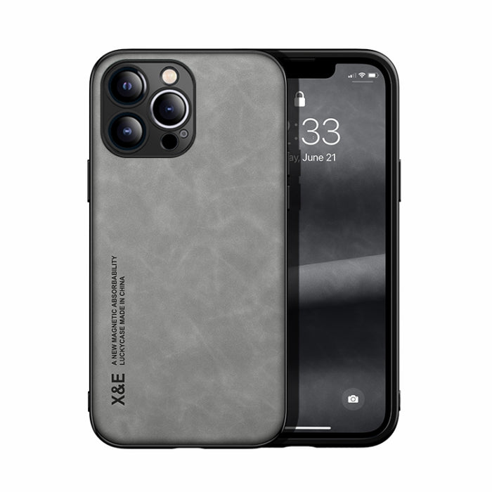 Estuche para teléfono con respaldo de cuero magnético Skin Feel