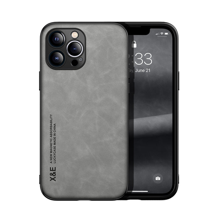 Estuche para teléfono con respaldo de cuero magnético Skin Feel