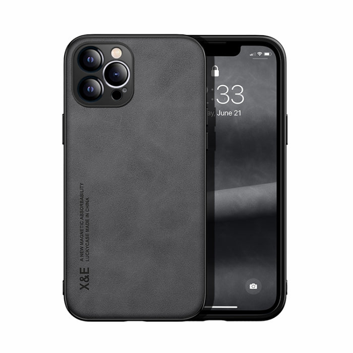 Estuche para teléfono con respaldo de cuero magnético Skin Feel