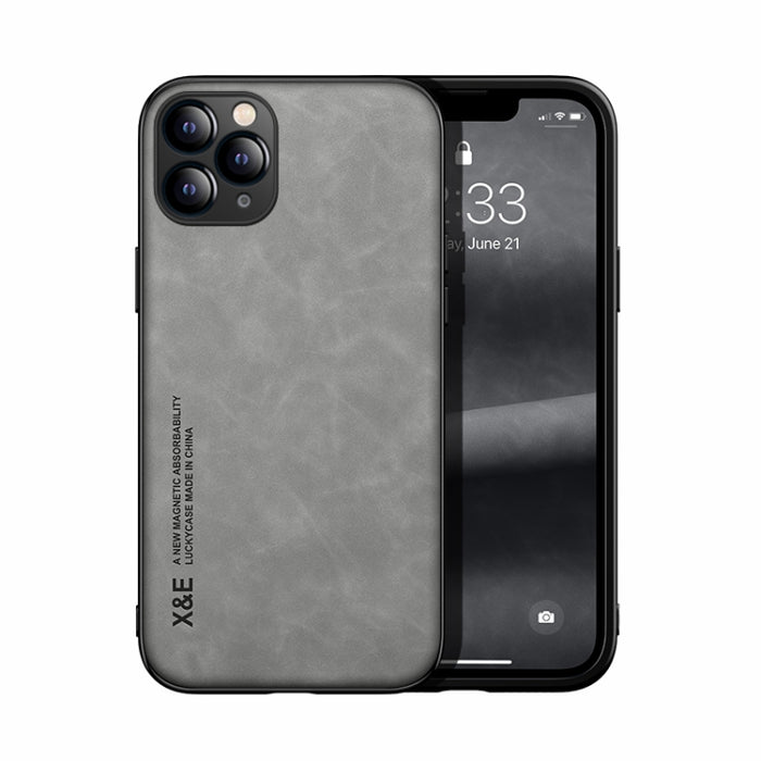 Estuche para teléfono con respaldo de cuero magnético Skin Feel
