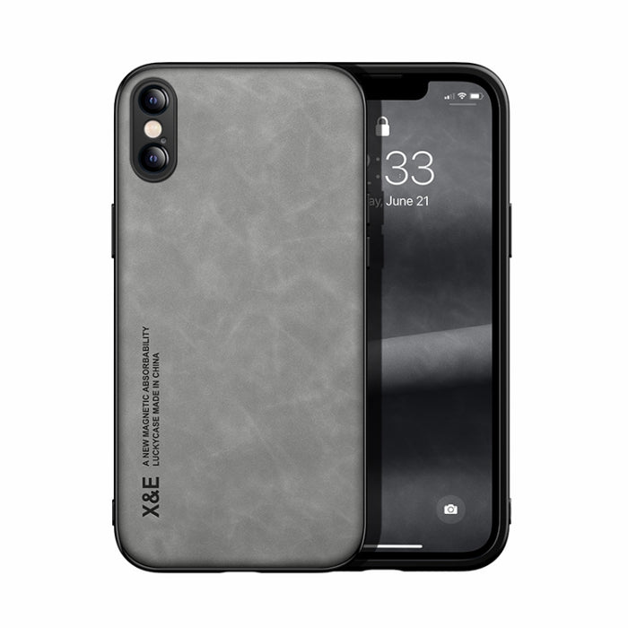 Estuche para teléfono con respaldo de cuero magnético Skin Feel