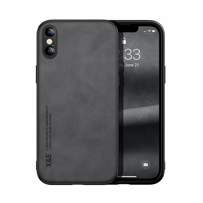 Estuche para teléfono con respaldo de cuero magnético Skin Feel