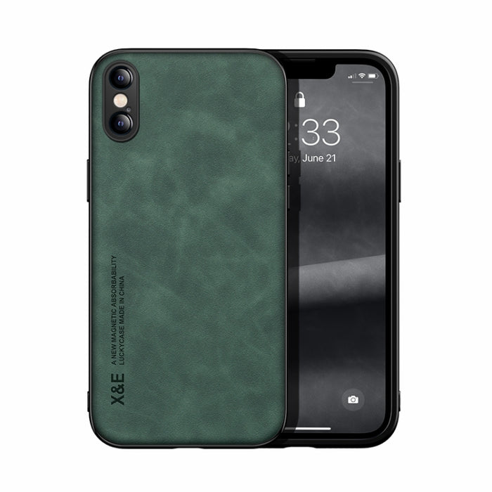 Estuche para teléfono con respaldo de cuero magnético Skin Feel