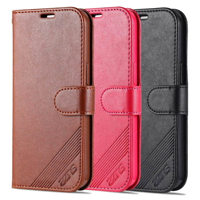 AZNS Estuche de cuero con tapa horizontal con textura de piel de oveja