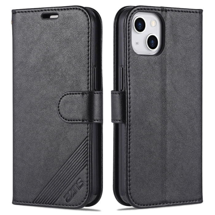 AZNS Estuche de cuero con tapa horizontal con textura de piel de oveja