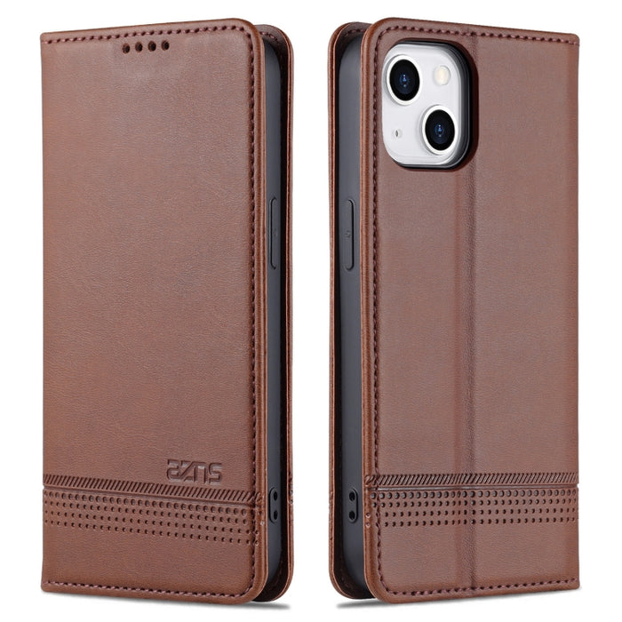 AZNS Funda de cuero con tapa magnética con textura de becerro para teléfono