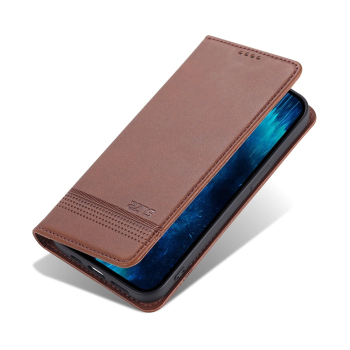 AZNS Funda de cuero con tapa magnética con textura de becerro para teléfono