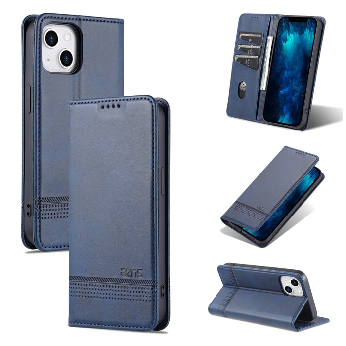 AZNS Funda de cuero con tapa magnética con textura de becerro para teléfono