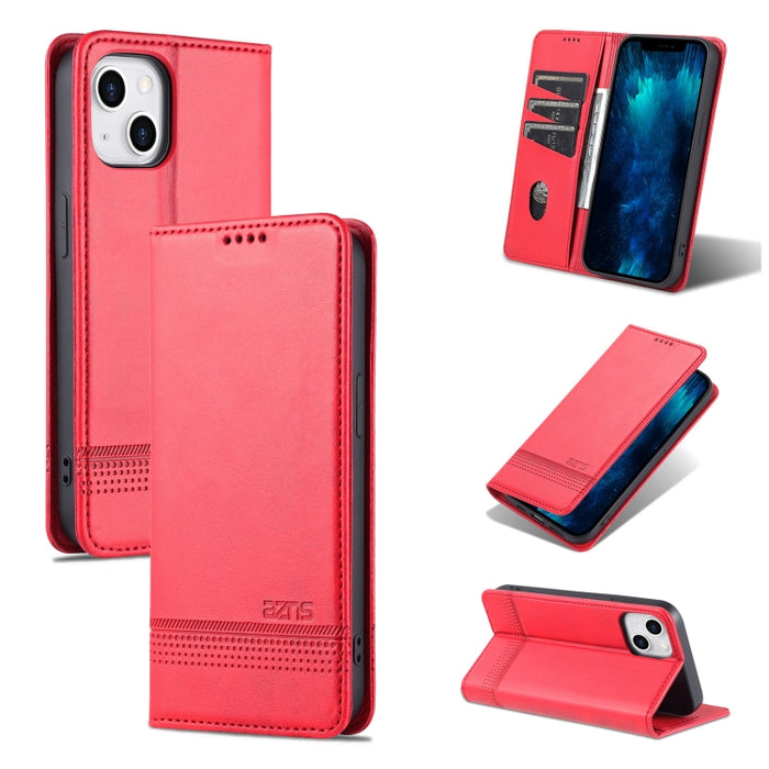 AZNS Funda de cuero con tapa magnética con textura de becerro para teléfono