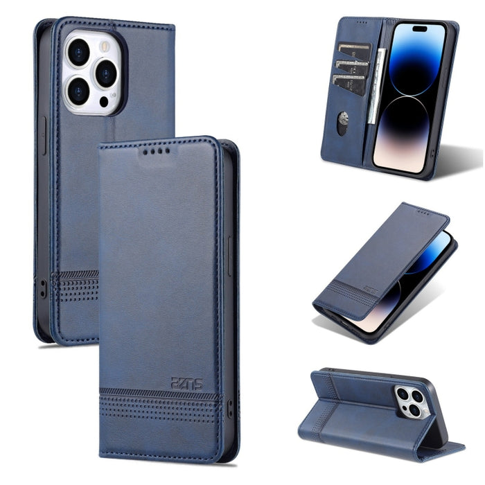 AZNS Funda de cuero con tapa magnética con textura de becerro para teléfono