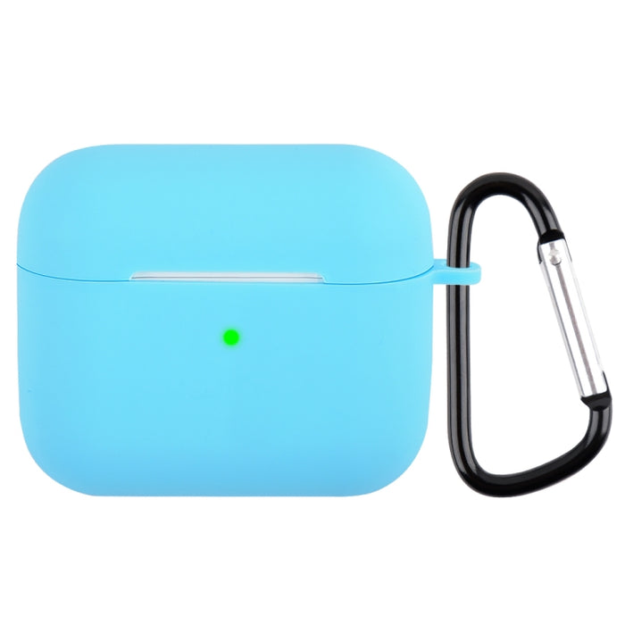 Funda protectora de silicona para auriculares inalámbricos con mosquetón