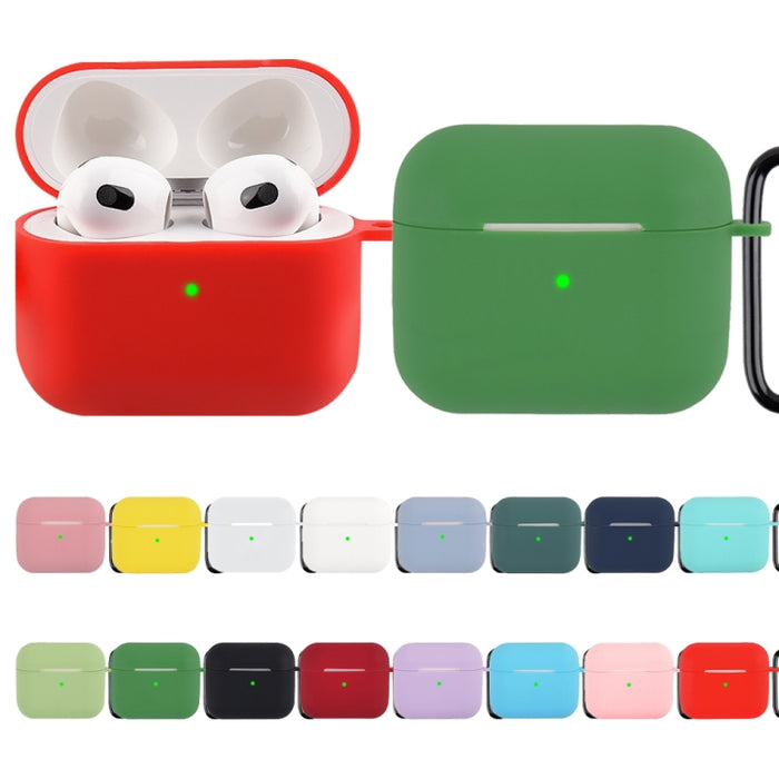 Funda protectora de silicona para auriculares inalámbricos con mosquetón
