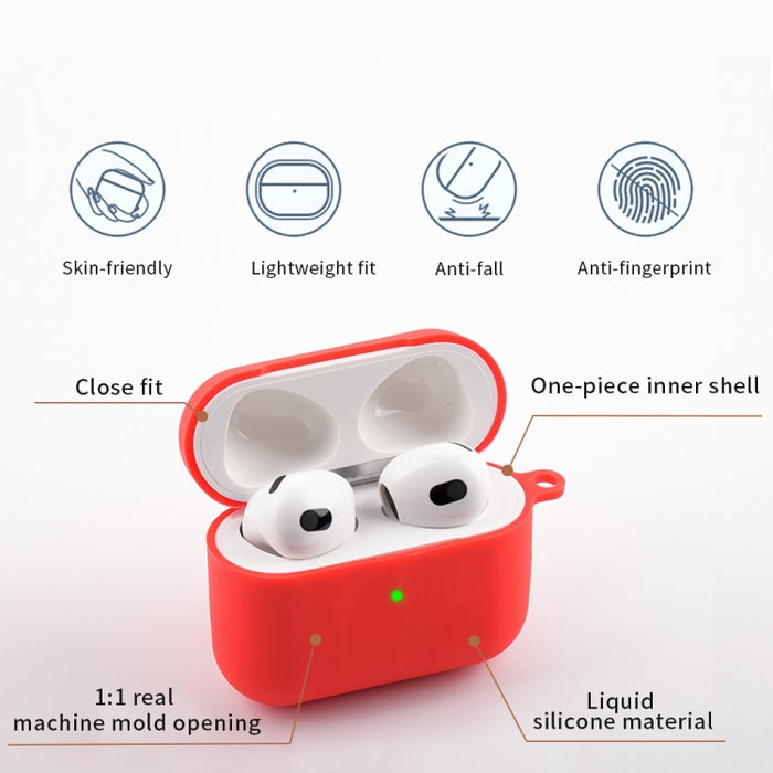 Funda protectora de silicona para auriculares inalámbricos con mosquetón
