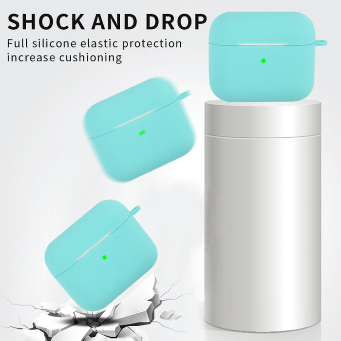 Funda protectora de silicona para auriculares inalámbricos con mosquetón