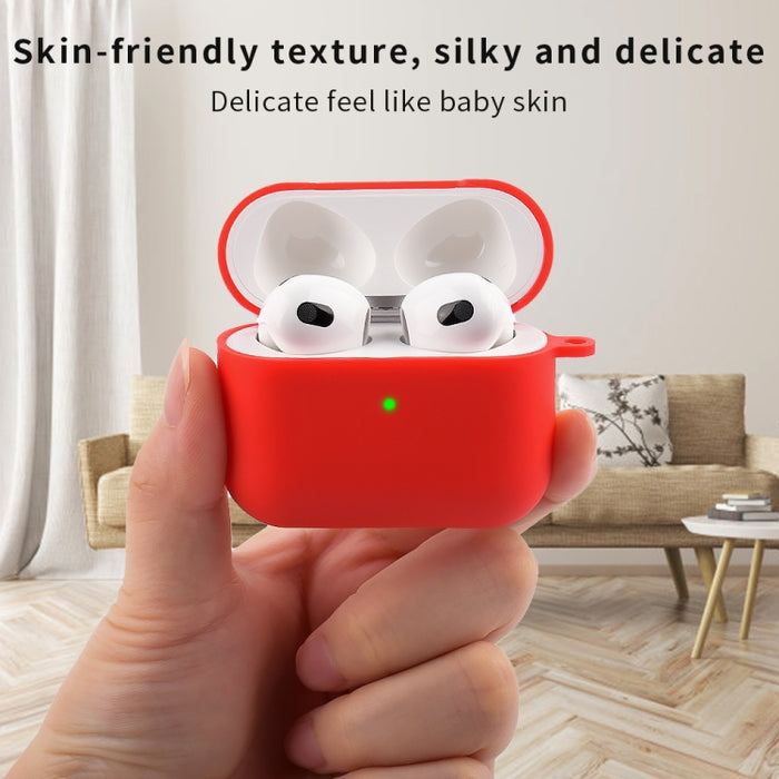 Funda protectora de silicona para auriculares inalámbricos con mosquetón