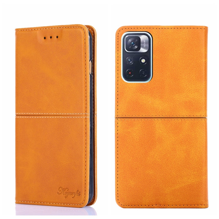 Estuche para teléfono de cuero con tapa horizontal magnética con textura de vaca, For Xiaomi Redmi Note 11 5G/Poco M4 Pro 5G, For Xiaomi Redmi Note 11 Pro 5G/Redmi Note 11 Pro+ 5G, For Xiaomi Mix 4, For Xiaomi Poco M4 5G, For OnePlus 9RT 5G            ...