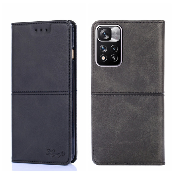 Estuche para teléfono de cuero con tapa horizontal magnética con textura de vaca, For Xiaomi Redmi Note 11 5G/Poco M4 Pro 5G, For Xiaomi Redmi Note 11 Pro 5G/Redmi Note 11 Pro+ 5G, For Xiaomi Mix 4, For Xiaomi Poco M4 5G, For OnePlus 9RT 5G            ...