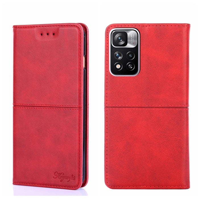 Estuche para teléfono de cuero con tapa horizontal magnética con textura de vaca, For Xiaomi Redmi Note 11 5G/Poco M4 Pro 5G, For Xiaomi Redmi Note 11 Pro 5G/Redmi Note 11 Pro+ 5G, For Xiaomi Mix 4, For Xiaomi Poco M4 5G, For OnePlus 9RT 5G            ...