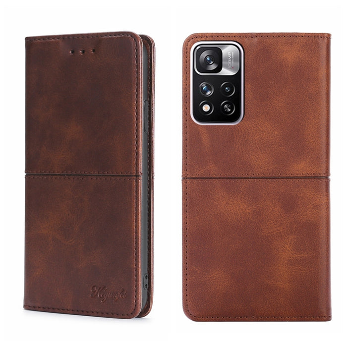 Estuche para teléfono de cuero con tapa horizontal magnética con textura de vaca, For Xiaomi Redmi Note 11 5G/Poco M4 Pro 5G, For Xiaomi Redmi Note 11 Pro 5G/Redmi Note 11 Pro+ 5G, For Xiaomi Mix 4, For Xiaomi Poco M4 5G, For OnePlus 9RT 5G            ...
