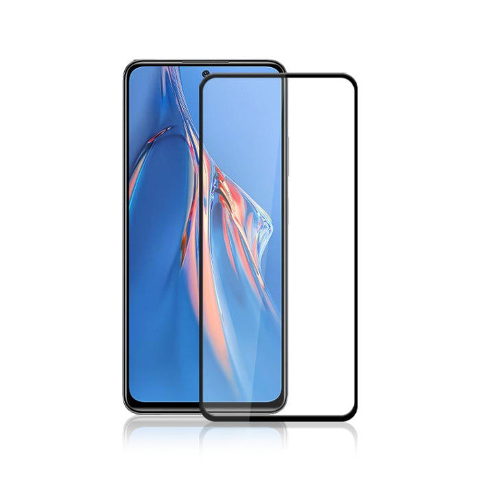 Película de vidrio templado con impresión de seda y pegamento completo mocolo 9H, For Xiaomi Redmi Note 11E Pro, For Xiaomi Redmi 10A, For Xiaomi Redmi 10C, For Xiaomi Redmi K50, For Samsung Galaxy M33, For Samsung Galaxy M53