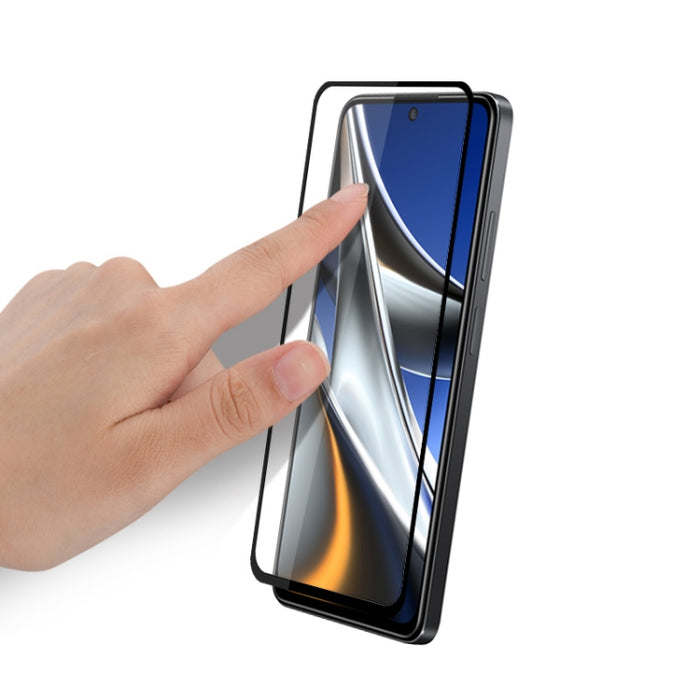 Película de vidrio templado con impresión de seda y pegamento completo mocolo 9H, For Xiaomi Poco X4 Pro 5G