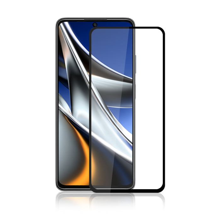 Película de vidrio templado con impresión de seda y pegamento completo mocolo 9H, For Xiaomi Poco X4 Pro 5G
