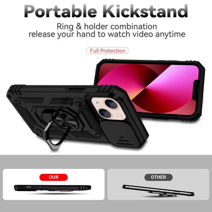 Estuche para teléfono con soporte deslizante Camshield, For iPhone 14, For iPhone 14 Plus, For iPhone 14 Pro, For iPhone 14 Pro Max