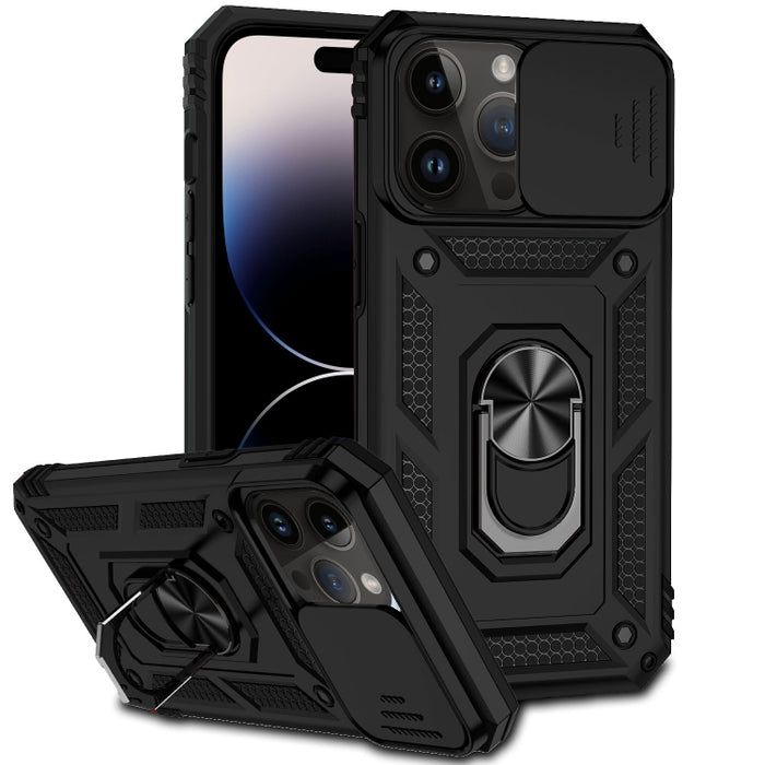 Estuche para teléfono con soporte deslizante Camshield, For iPhone 14, For iPhone 14 Plus, For iPhone 14 Pro, For iPhone 14 Pro Max
