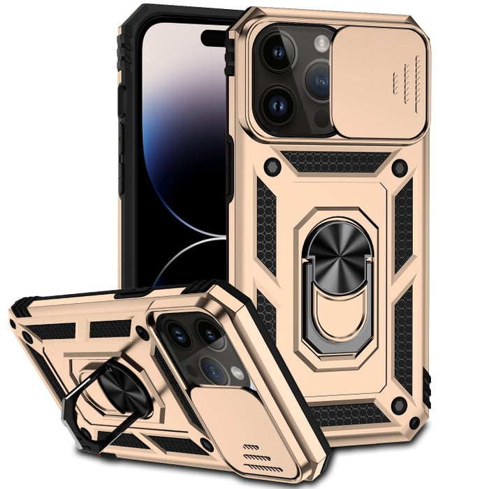 Estuche para teléfono con soporte deslizante Camshield, For iPhone 14, For iPhone 14 Plus, For iPhone 14 Pro, For iPhone 14 Pro Max