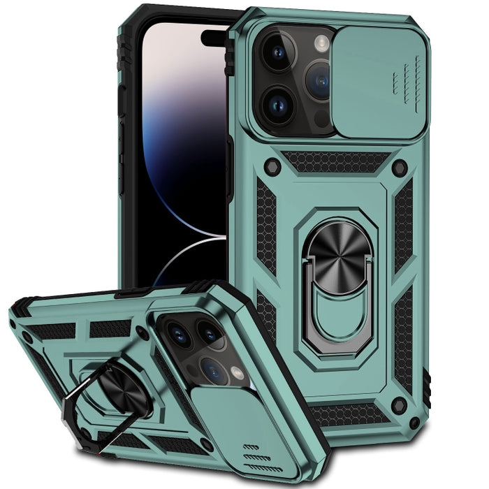 Estuche para teléfono con soporte deslizante Camshield, For iPhone 14, For iPhone 14 Plus, For iPhone 14 Pro, For iPhone 14 Pro Max