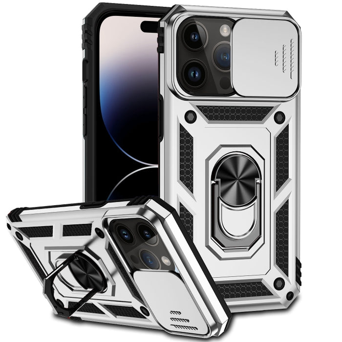 Estuche para teléfono con soporte deslizante Camshield, For iPhone 14, For iPhone 14 Plus, For iPhone 14 Pro, For iPhone 14 Pro Max