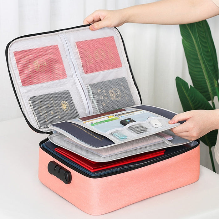 Bolsa de almacenamiento de documentos de tela plegable de múltiples capas de gran capacidad