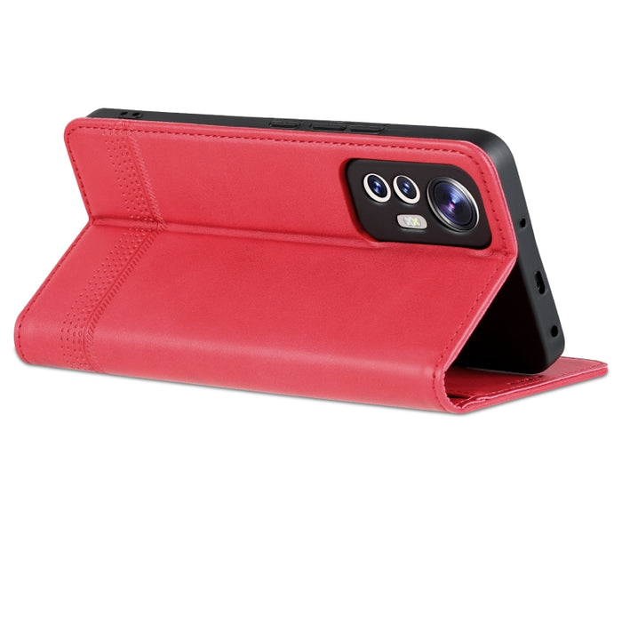 Estuche para teléfono de cuero con textura de becerro magnético AZNS, For Xiaomi 12 Lite, For Xiaomi Redmi Note 11T Pro / Poco X4 GT