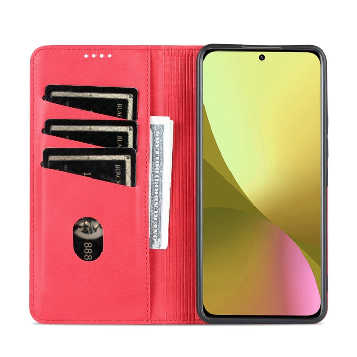Estuche para teléfono de cuero con textura de becerro magnético AZNS, For Xiaomi 12 Lite, For Xiaomi Redmi Note 11T Pro / Poco X4 GT