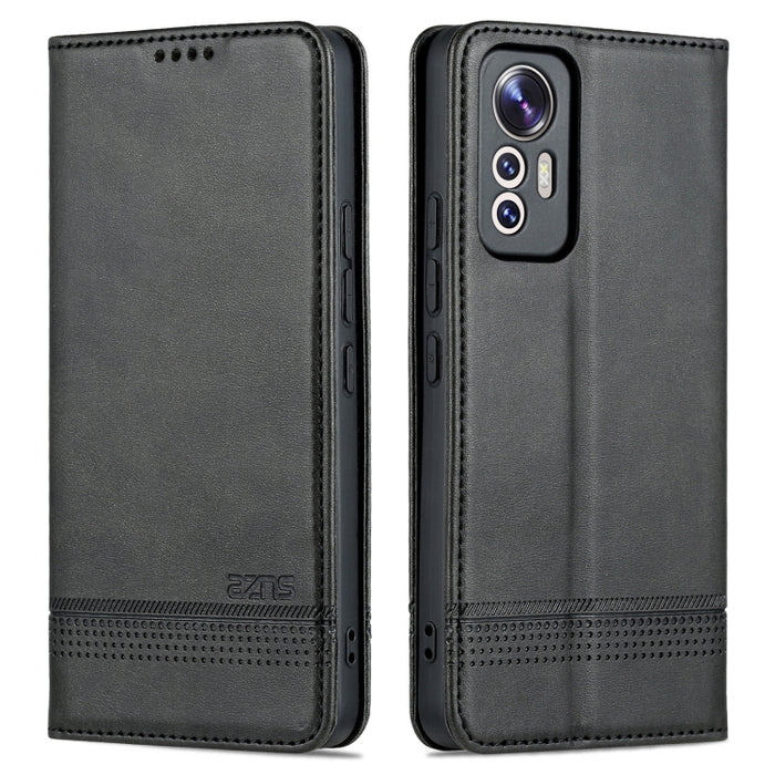 Estuche para teléfono de cuero con textura de becerro magnético AZNS, For Xiaomi 12 Lite, For Xiaomi Redmi Note 11T Pro / Poco X4 GT