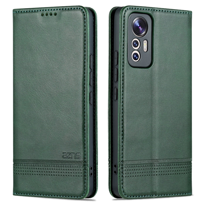Estuche para teléfono de cuero con textura de becerro magnético AZNS, For Xiaomi 12 Lite, For Xiaomi Redmi Note 11T Pro / Poco X4 GT