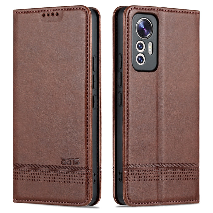 Estuche para teléfono de cuero con textura de becerro magnético AZNS, For Xiaomi 12 Lite, For Xiaomi Redmi Note 11T Pro / Poco X4 GT
