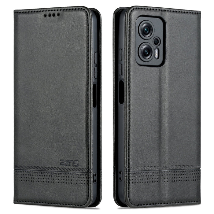 Estuche para teléfono de cuero con textura de becerro magnético AZNS, For Xiaomi 12 Lite, For Xiaomi Redmi Note 11T Pro / Poco X4 GT