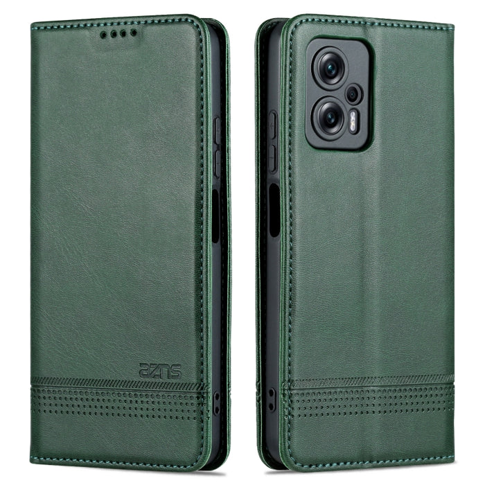 Estuche para teléfono de cuero con textura de becerro magnético AZNS, For Xiaomi 12 Lite, For Xiaomi Redmi Note 11T Pro / Poco X4 GT