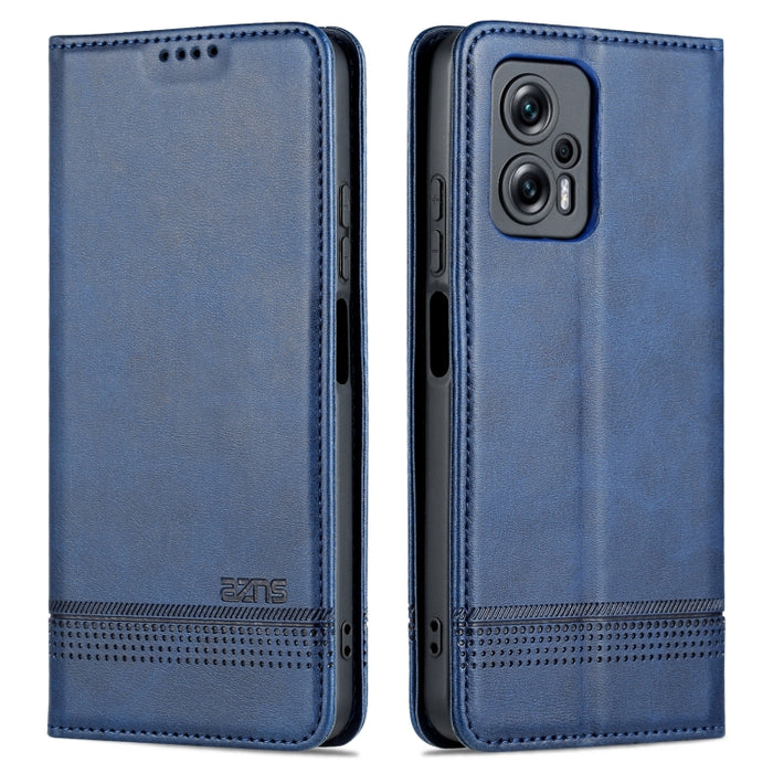 Estuche para teléfono de cuero con textura de becerro magnético AZNS, For Xiaomi 12 Lite, For Xiaomi Redmi Note 11T Pro / Poco X4 GT