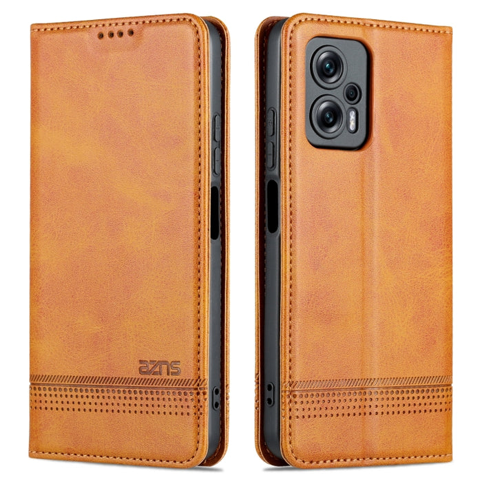 Estuche para teléfono de cuero con textura de becerro magnético AZNS, For Xiaomi 12 Lite, For Xiaomi Redmi Note 11T Pro / Poco X4 GT