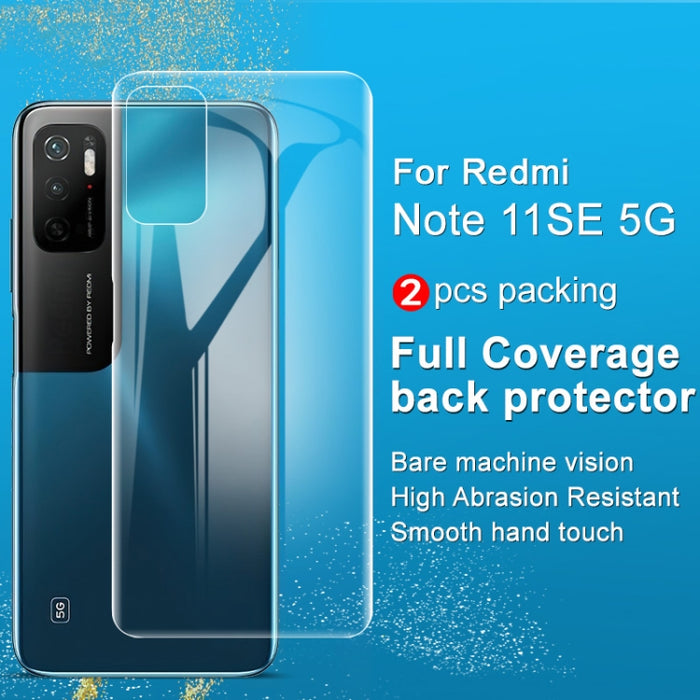 2 PCS imak Protector de pantalla completa curvo Protector de espalda de película de hidrogel, For Xiaomi Redmi Note 11SE 5G/Redmi Note 10 5G/Redmi Note 10T 5G/Poco M3 Pro 4G/Poco M3 Pro 5G, For Xiaomi Redmi Note 11T Pro 5G/Redmi Note 11T Pro+ 5G