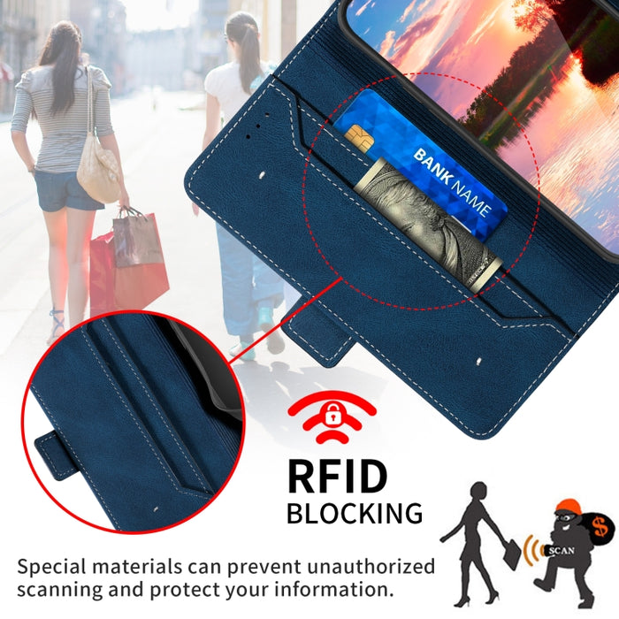 Estuche de cuero RFID magnético cosido